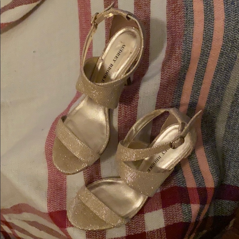 Gold sparkly sandals